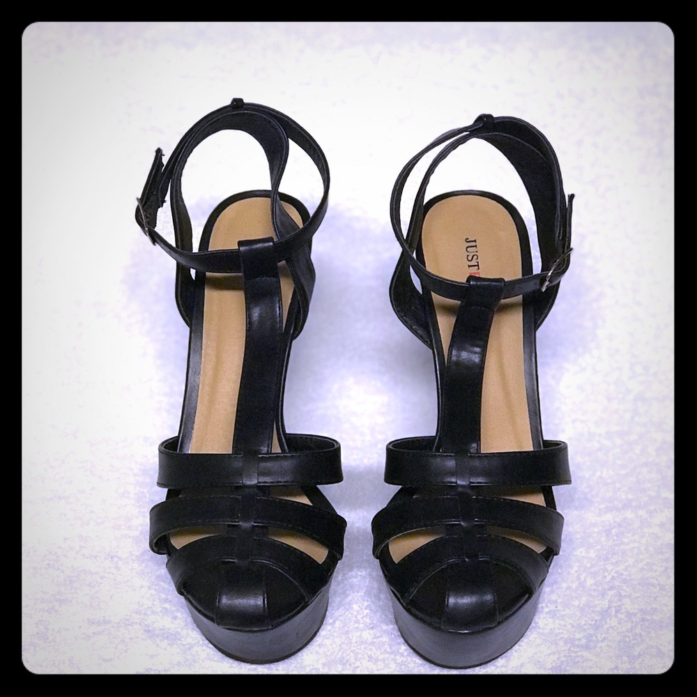 JustFab Black Wedges